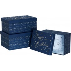 NESTED BLUE BIRTHDAY GIFT BOXES
