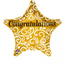 18IN CONGRATULATIONS STAR FOIL BALLOON