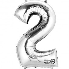 SILVER 2 SUPERSHAPE FOIL BALLOON