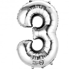 SILVER 3 SUPERSHAPE FOIL BALLOON