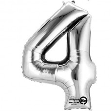 SILVER 4 SUPERSHAPE FOIL BALLOON