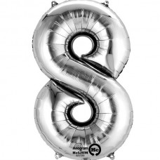 SILVER 8 SUPERSHAPE FOIL BALLOON