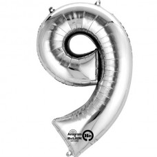 SILVER 9 SUPERSHAPE FOIL BALLOON