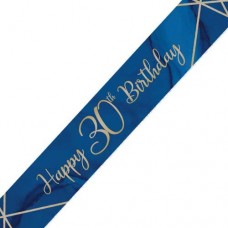 NAVY AND GOLD AGE 30 FOIL BANNER