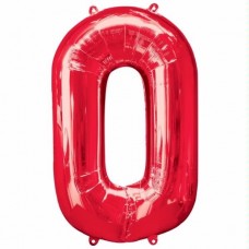 RED 0 SUPERSHAPE FOIL BALLOON