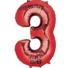 RED 3 SUPERSHAPE FOIL BALLOON