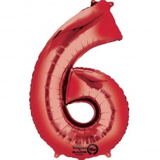 RED 6 SUPERSHAPE FOIL BALLOON