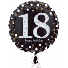 Happy 18th Birthday Gold Sparkling Celebration Balloon - 18" Foil