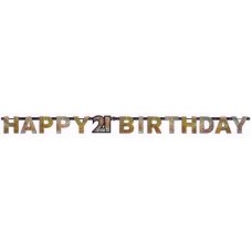 21ST GLITTERY GOLD AND SILVER BIRTHDAY BANNER