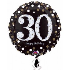 Happy 30th Birthday Gold Sparkling Celebration Balloon - 18" Foil