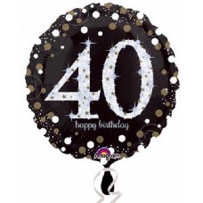 18IN 40TH GOLD SPARKLES FOIL BALLOON 18IN 40TH GOLD SPARKLES FOIL BALLOON