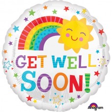 18IN GET WELL HAPPY SUN FOIL BALLOON
