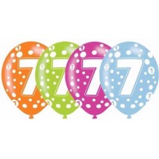 7th Birthday Assorted Balloons - 11'' Latex