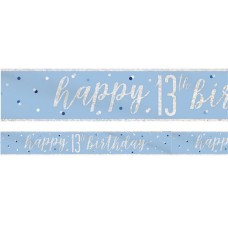 Blue Birthday Glitz Age 13 Banner - 2.75m