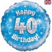 18IN SPARKLE BLUE 40TH FOIL BALLOON