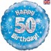 18IN SPARKLE BLUE 50TH FOIL BALLOON