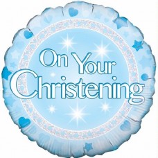 On Your Christening Baby Boy Balloon - 18" Foil