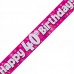 PINK 40TH BIRTHDAY BANNER