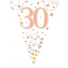 WHITE & ROSE GOLD 30TH BUNTING