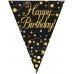 black glitz Happy Birthday flag banner