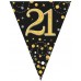black glitz Happy 21st Birthday flag banner.