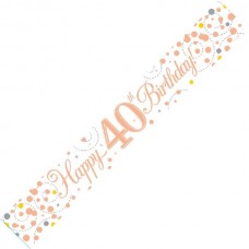 WHITE & ROSE GOLD 40TH BANNER