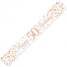 WHITE & ROSE GOLD 50TH BANNER WHITE & ROSE GOLD 50TH BANNER