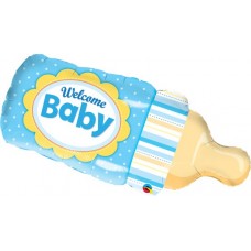 WELCOME BABY BOTTLE BLUE JUMBO FOIL