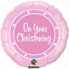 On Your Christening Baby Girl Balloon - 18" Foil