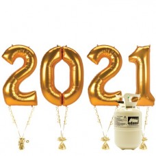 2021 Gold Foil Balloons With Helium - 34" Foil