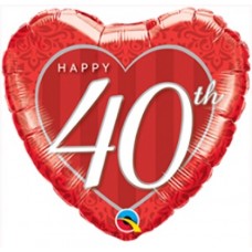 40TH ANNIVERSARY DAMASK HEART FOIL