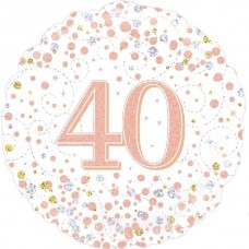 18IN GLITZ ROSE GOLD 40 FOIL BALLOON 18IN GLITZ ROSE GOLD 40 FOIL BALLOON