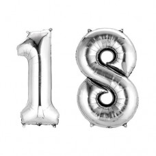 Age 18 Silver Foil Balloons