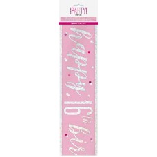 pink glitz Happy 16th Birthday banner