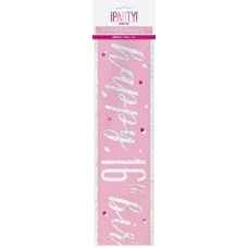 pink glitz Happy 16th Birthday banner pink glitz Happy 16th Birthday banner