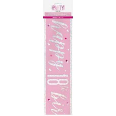 pink glitz Happy 18th Birthday banner pink glitz Happy 18th Birthday banner