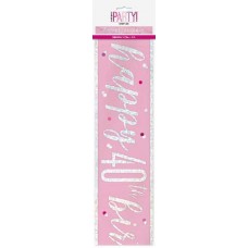 PINK 40TH BIRTHDAY BANNER