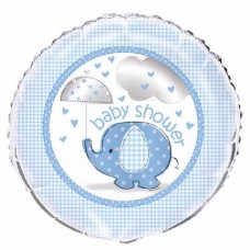Umbrellaphants Blue Baby Shower Balloon - 18" Foil
