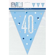 GLITZ BLUE 40 FLAG BANNER