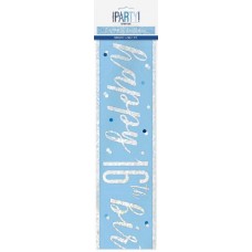 blue glitz Happy 16th Birthday banner blue glitz Happy 16th Birthday banner