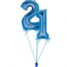 Blue Foil Number Balloons 21st Birthday Blue Foil Number Balloons 21st Birthday