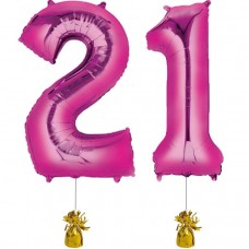 Pink Foil Number Balloons 21st Birthday Pink Foil Number Balloons 21st Birthday