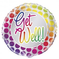 18IN RAINBOW GET WELL FOIL BALLOON