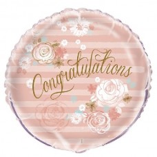 18IN GOLD/PINK CONGRATS FOIL BALLOON