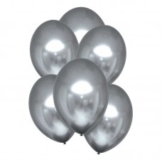 (6) 28CM SATIN PLATINUM BALLOONS