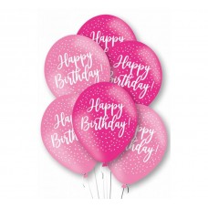 Happy Birthday Pink Balloons - 11'' Latex
