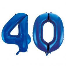 Blue Foil Number Balloons 40th Birthday