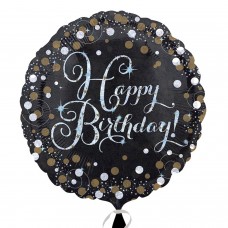 Happy Birthday Gold Sparkling Celebration Balloon - 18" Foil