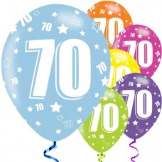 70th Birthday Assorted Balloons - 11'' Latex