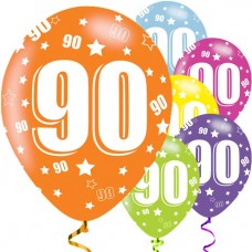 90th Birthday Assorted Balloons - 11'' Latex